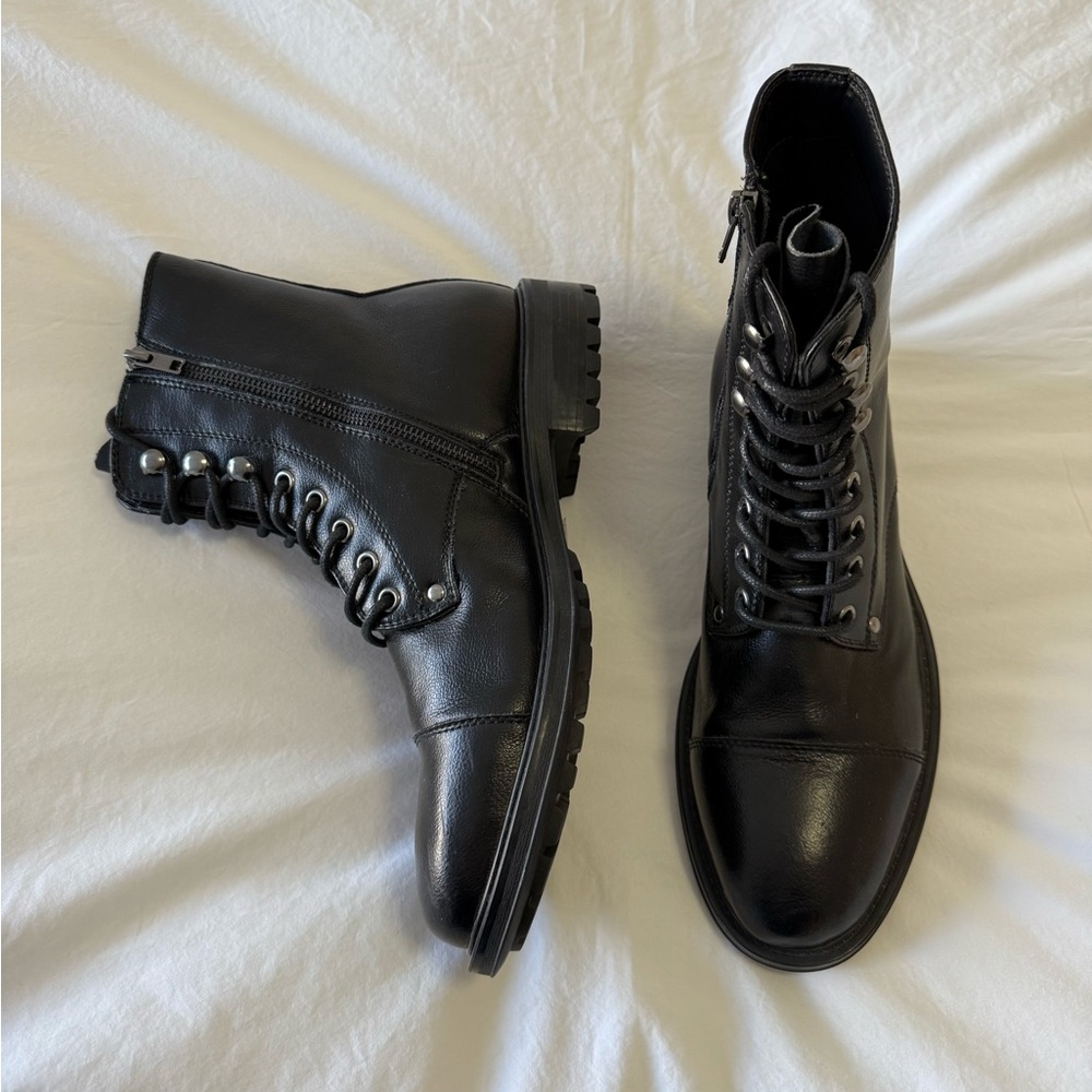 J75 Jump | Men’s US 9 | Black Cylinder Leather Motorcycle Boots | Grunge